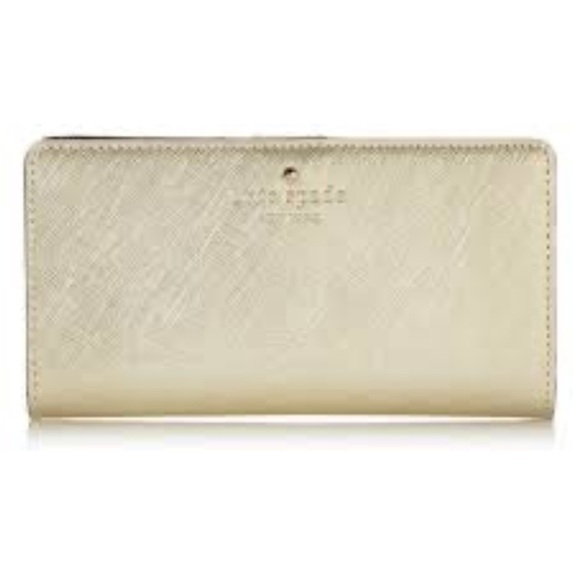 Kate Spade Cedar Street Stacy Bifold Snap Wallet Gold - Picture 1 of 7